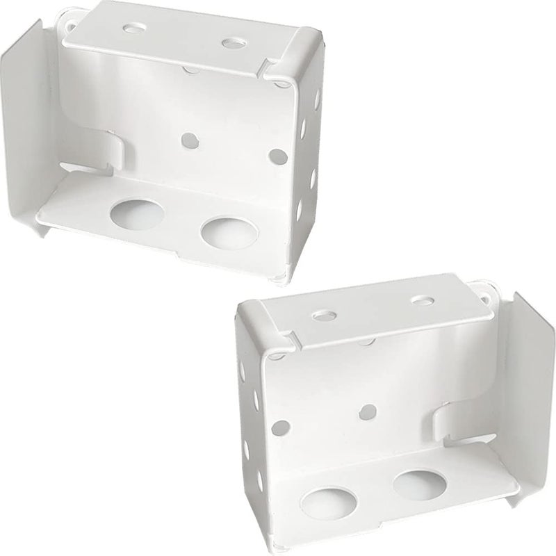Cutelec 2pcs Box Mounting Bracket for Low Profile Blinds 2inch White Color Window Blinds Headrail Holder Bracket - Image 1
